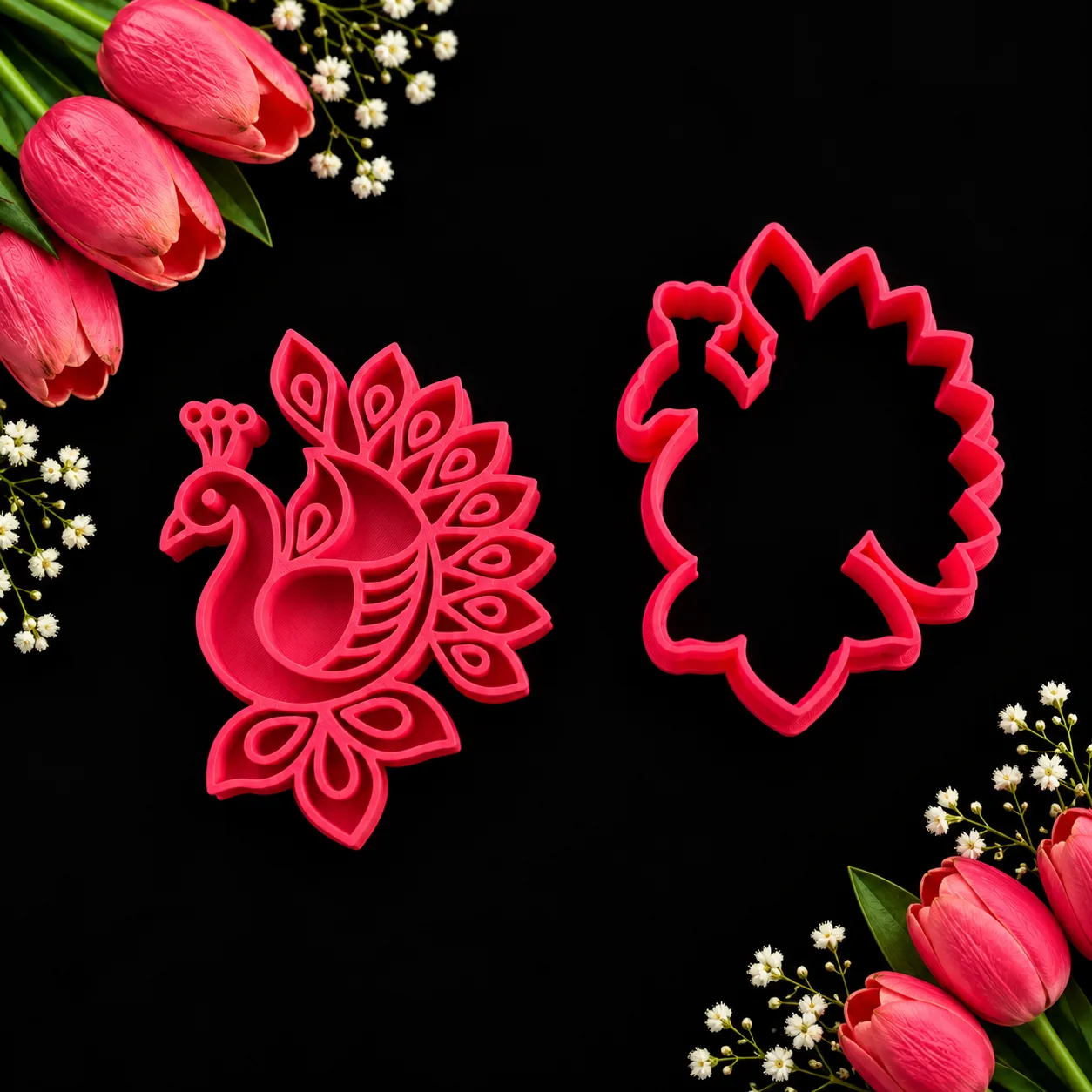 Kalamkari Peacock Cutter with Stamp
